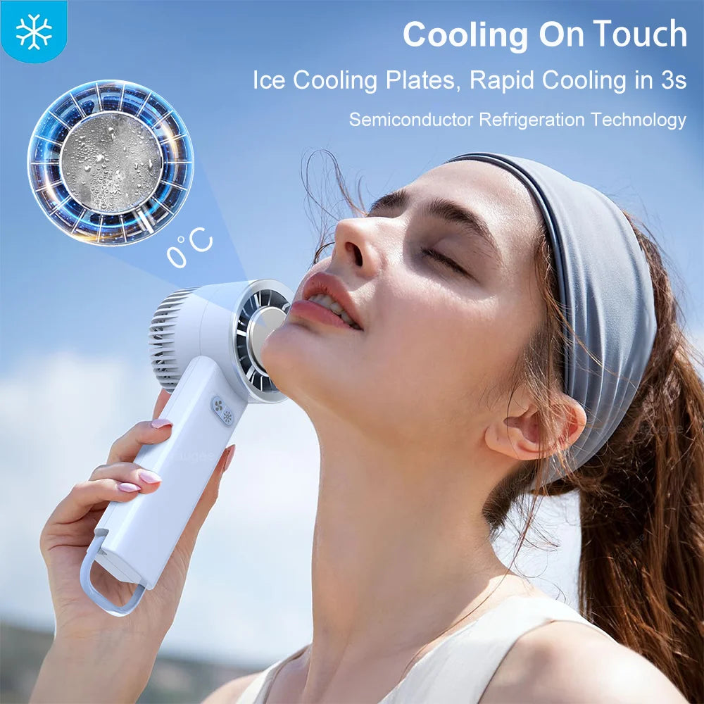 2024 Summer Gadget Handheld Turbo Jet Fan Mini Portable Ice Cold Fan Generation Brushless Motor Wind High Speed Duct Fans Violent Blower