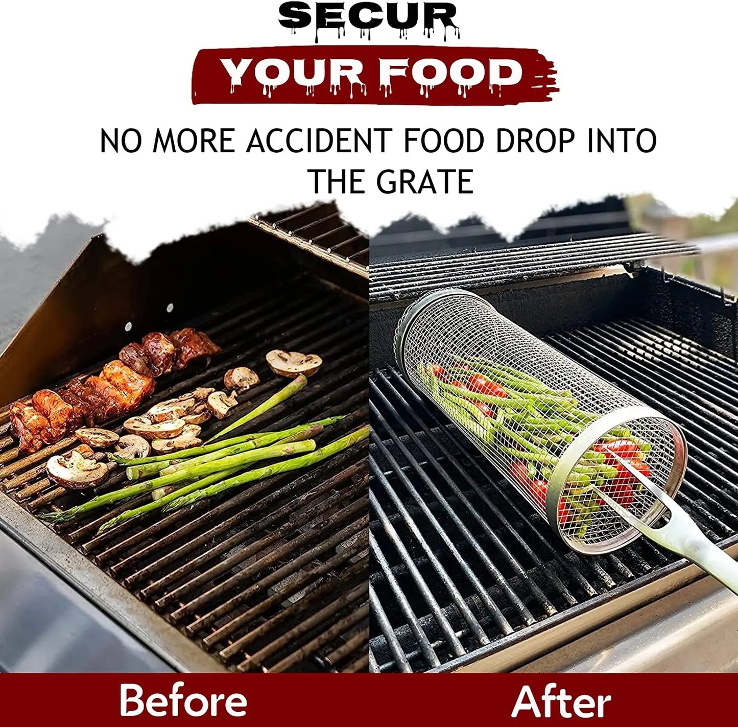 đ„Summer Big Sale 50 % OFFđ„ - Family Dinner BBQ Rolling Grilling Basket