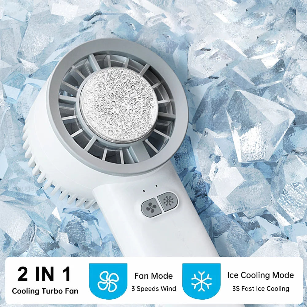 2024 Summer Gadget Handheld Turbo Jet Fan Mini Portable Ice Cold Fan Generation Brushless Motor Wind High Speed Duct Fans Violent Blower