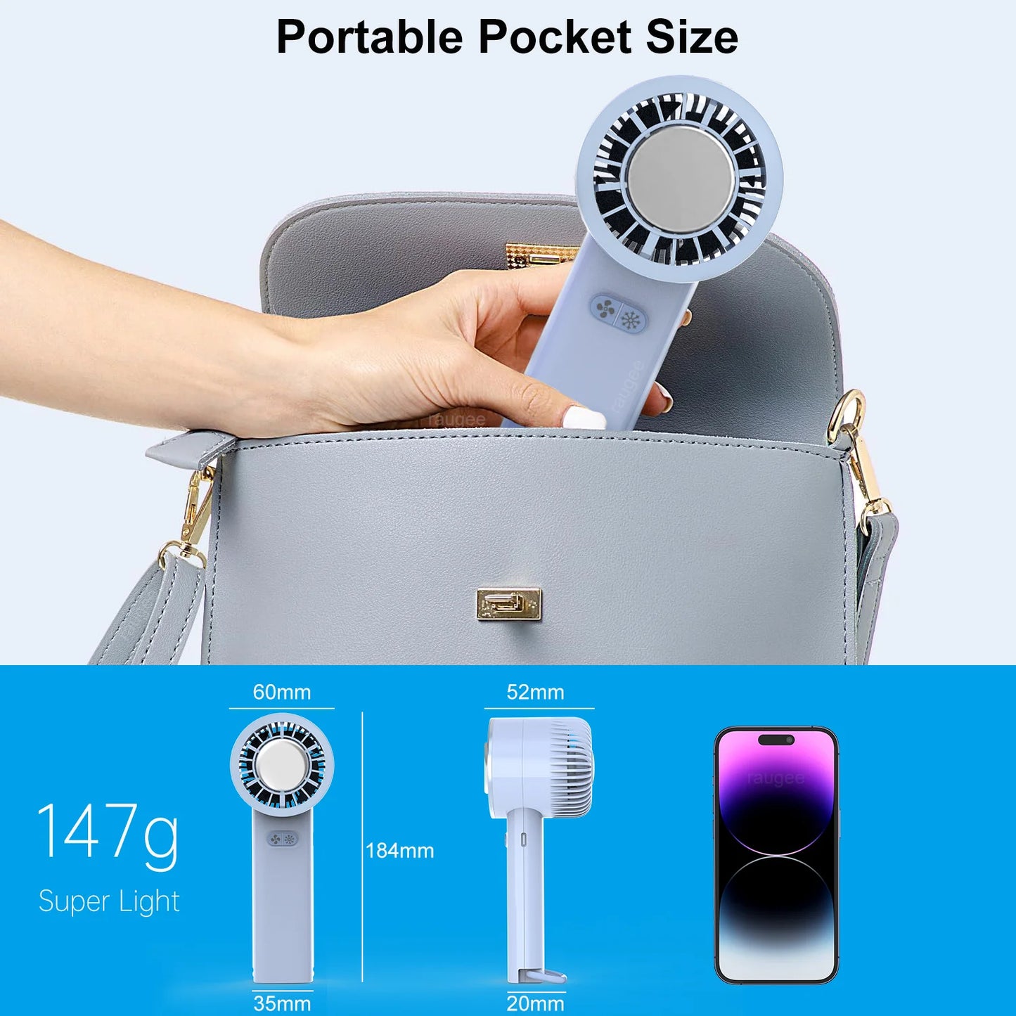 2024 Summer Gadget Handheld Turbo Jet Fan Mini Portable Ice Cold Fan Generation Brushless Motor Wind High Speed Duct Fans Violent Blower
