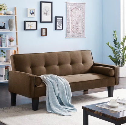 🛋️ Upholstered fabric sofa with buttons