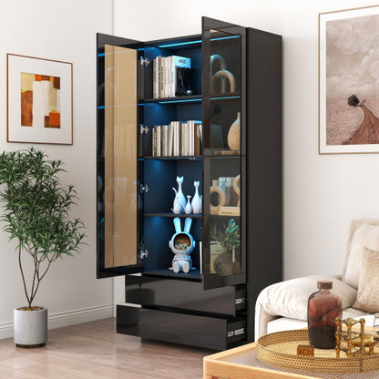 Armoire Curio avec portes vitrées