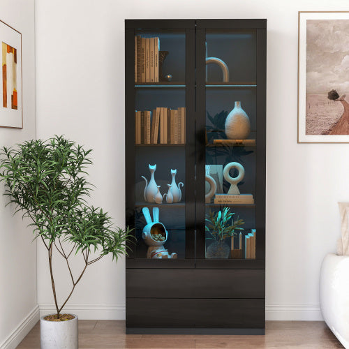 Armoire Curio avec portes vitrées
