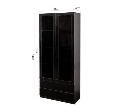 Armoire Curio avec portes vitrées