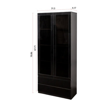 Armoire Curio avec portes vitrées