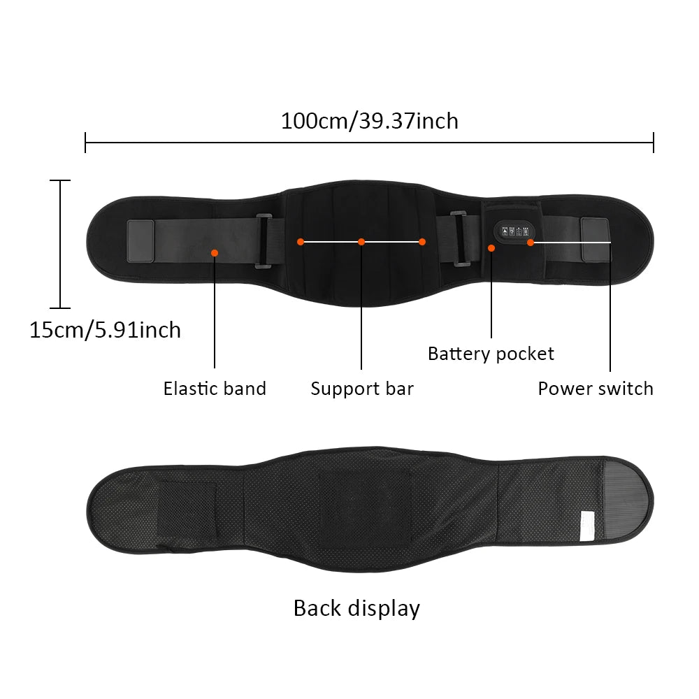 Heatable lumbar massage belt (USB)