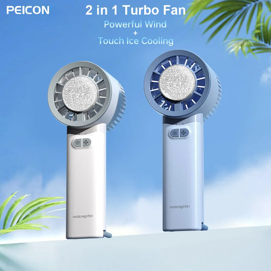 2024 Summer Gadget Handheld Turbo Jet Fan Mini Portable Ice Cold Fan Generation Brushless Motor Wind High Speed Duct Fans Violent Blower