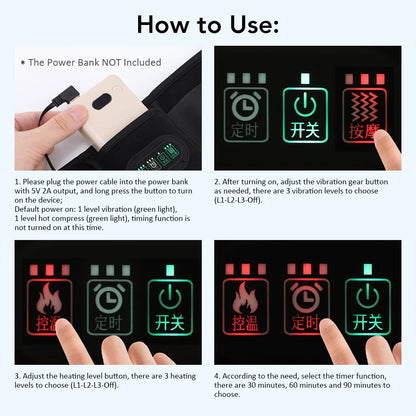 Heatable lumbar massage belt (USB)