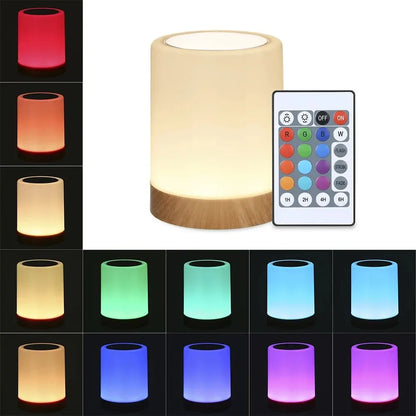 Touch Bedside Light, Bedroom Night Light, Dimmable Desk Light, Remote Control 13 Color Changing Light, Timed Shutdown, USB Charg