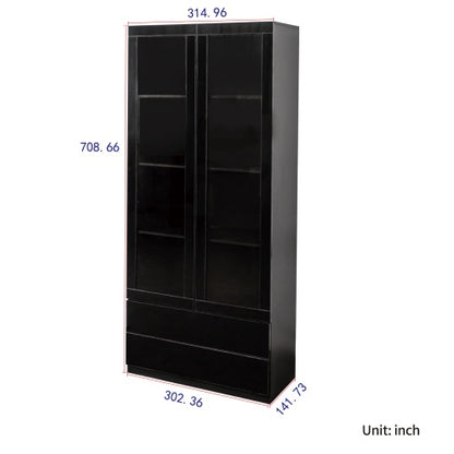 Armoire Curio avec portes vitrées